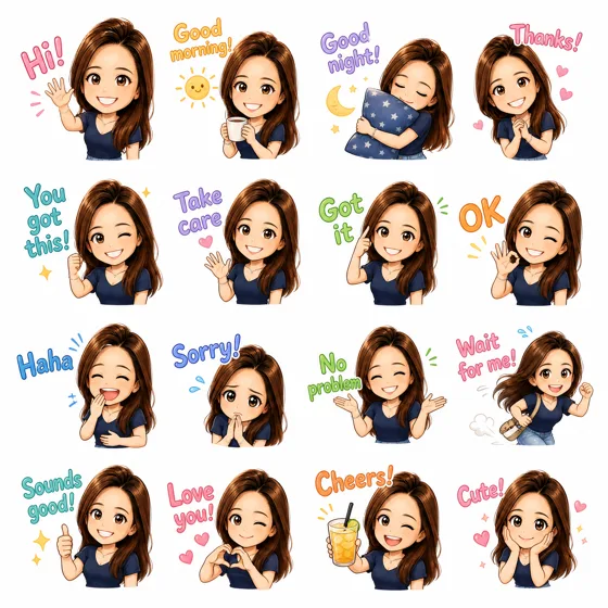 A 4×4 sticker sheet made from a builder prompt